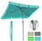 BelleMax Sonnenschirm Balkon Rechteckig 200 × 125 cm Türkis, Balkonschirm mit UV-Schutzfaktor 50+, Neigbar und Höhenverstellbar, Ideal Als Gartenschirm oder Terrassenschirm