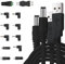 DAOKAI 2 piezas 5V 2A USB a DC Cable de alimentación USB 2.0 Tipo A macho a DC 5.5 x 2.1mm Enchufe Cable de alimentación USB a DC Cable de carga para ventilador con 12 piezas de enchufe adaptador