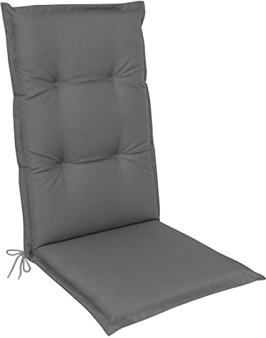 OUTLIV. Klappsesselauflage Florence, Polyester, mit Bindebänder zum Befestigen, hochwertige Verarbeitung, für Garten und Outdoor, 120x50x6 cm, Hellgrau