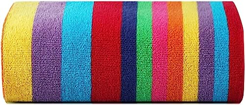 Sweet Needle Strandtücher – Multi Cabana Stripe Classic, 100% Baumwoll-Frottee, ringgesponnenes Pooltuch, schnell trocknend, 450 g/m², für Erwachsene (Miami Vibe, 76 x 152 cm)