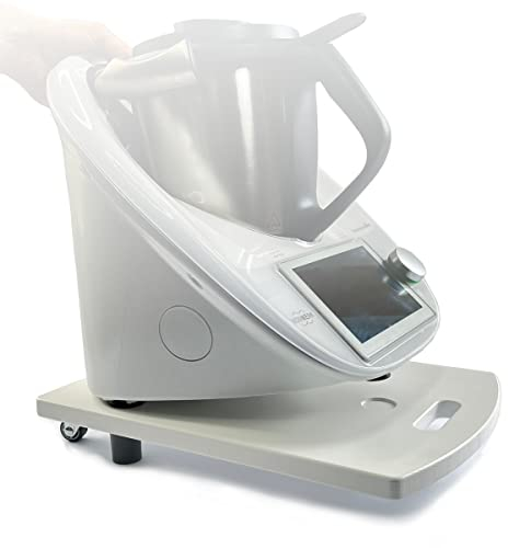 Tavola scorrevole per Bimby TM5 TM6 scorrevole e supporto sicuro (bianco in legno)