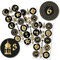 Papierdrachen 30 Zahlenaufkleber für Ramadan - schwarz - gold foliert - Sticker Durchmesser von ca 4cm - zum Basteln und Dekorieren deines persönlichen Ramadankalenders - Eid Mubarak - Set 1