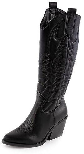 Toocool Stivali Donna Texani Cowboy Western camperos Scarpe Boots Y03 [37,Nero]