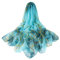 Sciarpa di Seta da Donna - Sciarpa in Chiffon Fiore Stampato Moda Stile Foulard Casual Colorato Sciarpa Classica Scialle di Protezione Solare Scarf per Autunno e Inverno