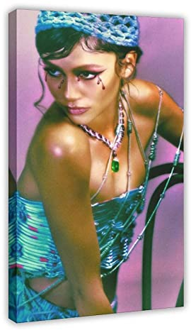 EMIGOS Exklusives Kunst-Poster mit Zendaya-Motiv, 13 Stück, Leinwand-Poster, Schlafzimmer, Dekoration, Sport, Landschaft, Büro, Raumdekoration, Geschenk, Rahmen-Stil, 60 x 90 cm