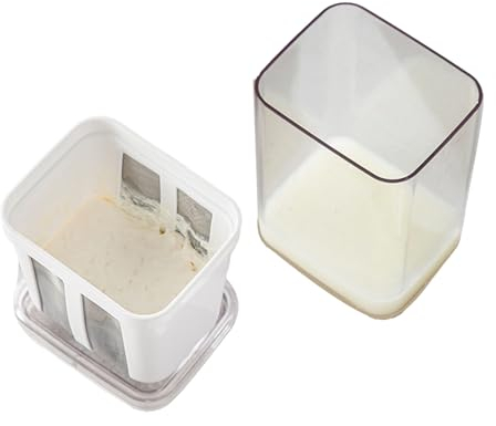 Filtre à yaourt, filtre à fromage, yaourt, filtre à jus, conteneur avec sac en maille extra fine, couvercle transparent pour faire du lait de soja et du yaourt grec épais