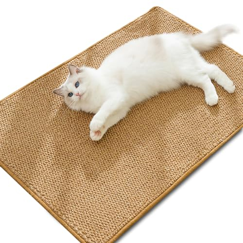 JurciCat Alfombra Rascador Para Gatos Rascador Para Gatos Grandes Alfombra Gato Cat Scratcher Para Pared y Esquina Alfombra Rascador Para Gatos De Interior Marrón (40x60cm)