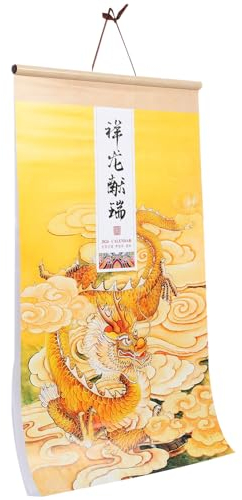 ABOOFAN Chinesischer Neujahrskalender 2024 Chinesischer Wandkalender Jahr Des Drachenkalenders 2024 Mondkalender
