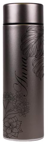 Titanflasche JOHNNY von Dottie Bottle mit personalisierter Gravur - 420 ml - nur 206 g - Ultraleichte Thermosflasche aus doppelwandigem Titan