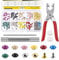 Mardatt 200 Sets 5mm Double Round Cap Leather Rivets with Fixing Tools, 10 Colors Caps Leather Rivets Metal Studs Leather Rivet Dome Rivets for Leather Craft DIY Decoration