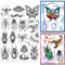 GLOBLELAND 8.27×5.83Zoll Insekten Transparente Stempel für Scrapbooking Schmetterlinge Klare Stamps Libellen Silikonstempel Für Kartengestaltung DIY Prägung Journaling