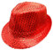 Geagodelia Damen Glitzer Hut Pailletten Mütze Kopfbedeckung für Party Disco Halloween Karneval Kostüm Fasching Accessoires Faschingshut Kostümzubehör Einheitsgröße (Rot)