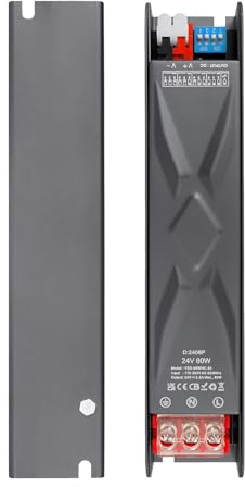 YAYZA! LED Trafo 24V 60W, IP20 LED Treiber 230V auf 24V 2.5A DC, LED Netzteil 60W Gleichstrom Niedervolt Transformator Konstantspannung Driver für Lampen (Die Dimmung in Vier Stufen)