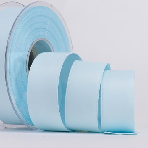 Sirene – Doppelter matter Satin 40 mm – Weiches Dekoband – für Geschenke und zum Verpacken von Geschenken – Hergestellt in Italien – Spulen 20 m (Hellblau)