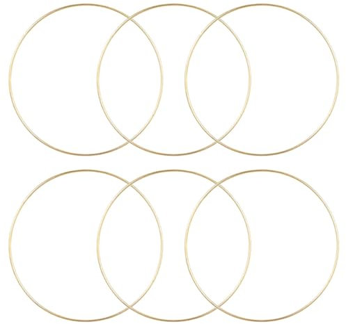 Metallringe,6 Stück 20cm Handwerkliche Metallring,Deko Ringe zum Aufhängen,für Rund Metallringe zum Basteln,Traumfänger Ring,Blumen Reifen für Hochzeit Basteln Tischdekoration Weihnachtsdeko