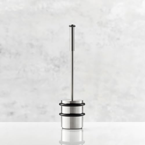 Schwerer Boden-Türstopper Edelstahl mit Griff, ohne Verschraubung, Ø9 cm x Höhe 11 cm, Gesamthöhe 41 cm, Gewicht 5,6 kg, Türpuffer, Türhalter - PHOS Design