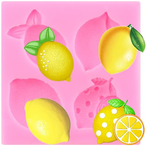 XMOLDNMS Moules en silicone pour fondant au citron, fruits d'été, moule à chocolat, moule a manqué, pour décoration de gâteau, décoration de cupcakes, pâte à sucre, argile polymère