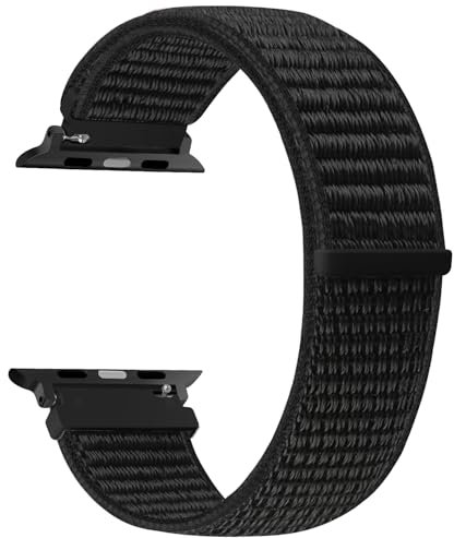 SOiiKE Bracelet Nylon Compatible avec Apple Watch 38mm 40mm 41mm 42mm 44mm 45mm 46mm 49mm Homme Femme, Bracelet Réglable de Sport pour iWatch Series 10/9/8/7/6/5/4/3/2/1/SE Ultra 2/1
