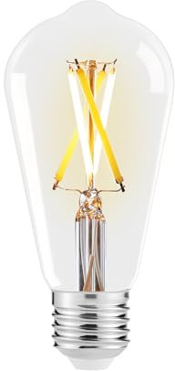 SYLVANIA Smart LED E27 | Warmweiß - Tageslichtweiß 2000K-6500K | 806lm - 60W Ersatz | dimmbare Glühbirne E27 | Edison Form | Leuchtmittel mit Fernbedienung, App, Alexa, Siri steuerbar