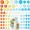 NACHLYNN 80 Pcs Cake Balls Decorations Mini Balloon Cake Topper Balls Foam Cupcake Toppers Balls for Cake Decorating Birthday Parties Weddings Anniversary (Orange Blue White Series)