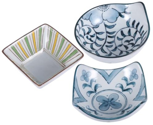 ABOOFAN 3 Piezas Mini Platillo Doméstico Vajilla Estilo Japones Cuenco De Decoración Plato De Inmersión Creativo Platillo De Condimento Japonés Cuenco De Platillos Plato De Condimentos