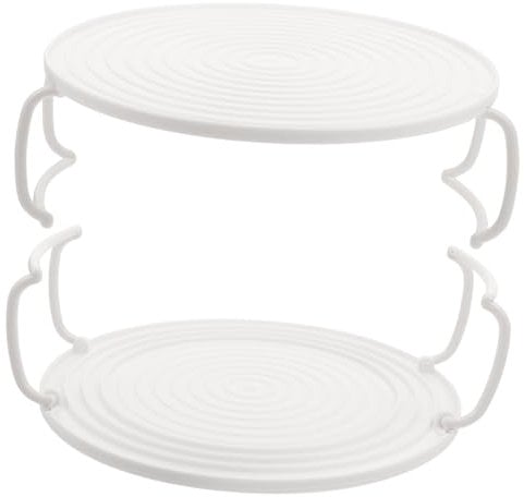 Cabilock Microwave Oven Tray Stackers 2 Tier Plate Stand for Cooking Layered Storage Rack Food Rack