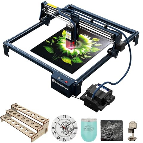 SCULPFUN S30 Pro Laser Engraver Cutter with Automatic Air Assist Kit, 10W Optical Power Laser Engraving Machine, 0.05mm Engraving Accuracy, DIY for Wood MDF Cardboard Leather Stainless Steel