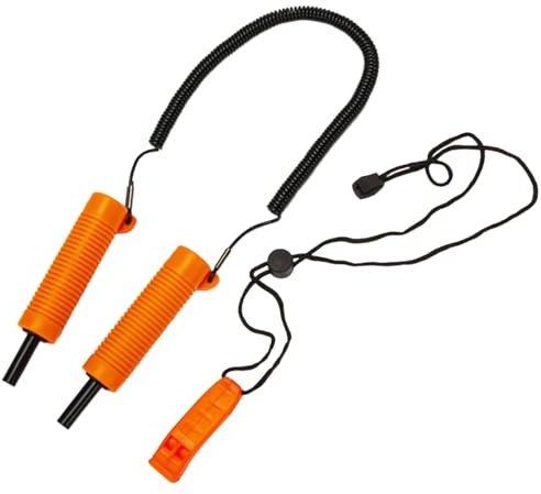 Greabuy Retractable Ice Pick Gear Non-Grip Spikes with Whistles Stainless Steel Ice Pick Sets for Ice