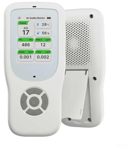 10-in-1 Indoor Air Quality Monitor PM2.5 Temperature&Humidity Meter With Alarm, Temp And Humidity Air Quality Detector Indoor For Home Office School