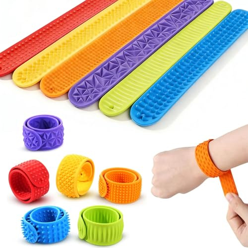 6 Stück Anti Stress Armband Fidget Toys, ADHS Spielzeug für Kinder & Erwachsene in der Schule, Murmelschieber & Sensorik Spielzeug Set zur Entspannung