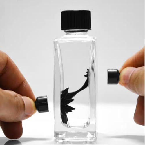 Ferrofluid Magnetic Liquid Display – Spiky Moving Fluid in Sealed Glass Tube, Anti-Stress Desk Toy for Adults, Science Gadget & Cool Office Novelty Gift