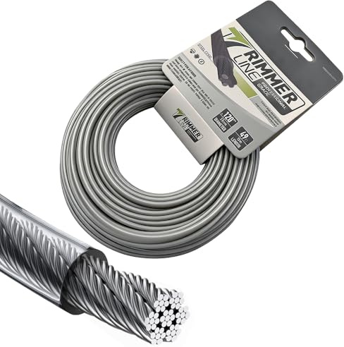 Filo per Decespugliatore in Acciaio, 2.4mm x 15m Filo per Decespugliatore, Filo di Acciaio Tagliaerba Linea di Trimmer Filo per Tagliabordi Filo Acciaio per Decespugliatore