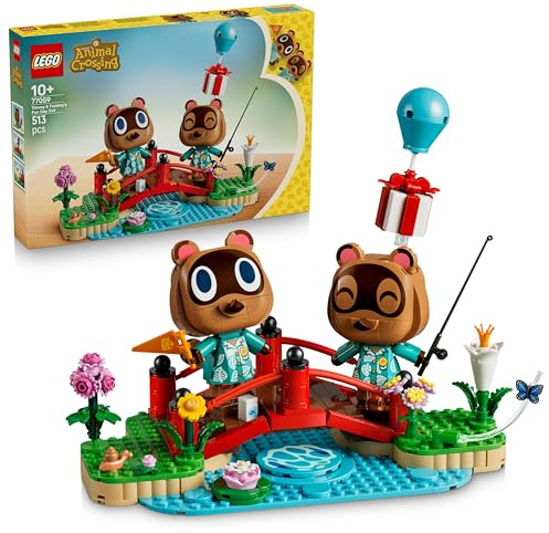 LEGO Animal Crossing Ausflug mit Nepp und Schlepp Spielzeug - Waschbären Figuren mit Zubehör - DIY Kinderzimmer Deko - Gamer Geschenk für Mädchen & Jungs ab 10 Jahren 77059
