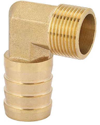 ERYUE Connecteur coudé à Filetage Mâle en Laiton pour Raccords de Tuyau D'eau pour Remplacement de Tuyau G3/8 Coude en Laiton barbelé, 1 Pièce 3/4 Pouces, Matériau (3)