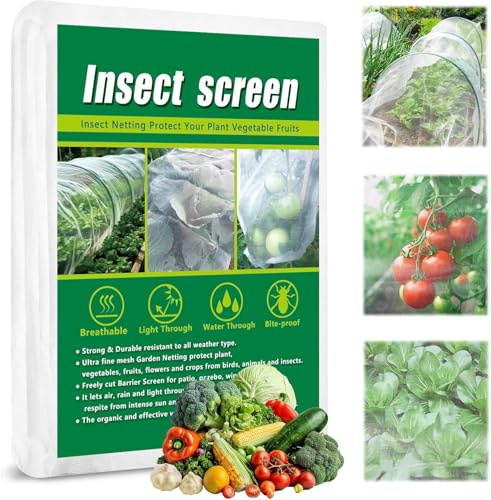 Gemüseschutznetz - 3x10m Feinmaschiges Pflanzenschutznetz, UV-beständig & Wiederverwendbar - Insektenschutznetz für Hochbeet, Obst & Garten