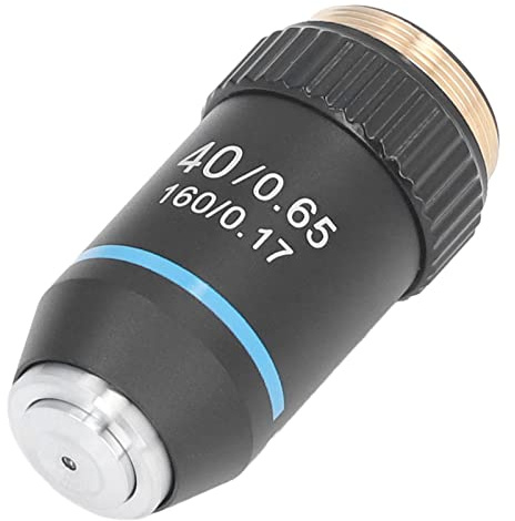 YWBL-WH 40X Achromatic Microscope Objective Lens Brass Construction High Magnification 40/0.65 Model for Compound Microscopes with 20.2mm Thread