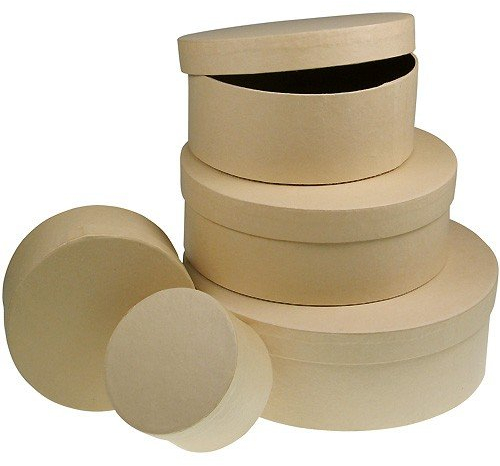 Dose Karton - Pappschachtel rund zum Basteln und Gestalten, Ø 14cm, Höhe 5,5cm