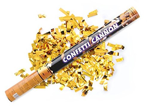 2 X 2 x goldener Konfetti Regen 60 cm lang Kanone Shooter Konfettibome Partypopper Hochzeit