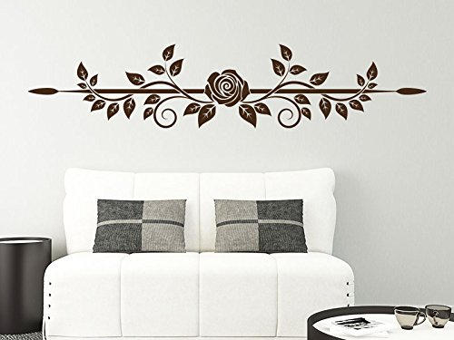 Klebeheld® Wandtattoo Ranke Rosenblüte (Farbe Flieder/Größe 160x34cm)