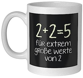 getDigital 12842 2 Plus 5 Ceramic Mug for Nerds and Geeks Mug, White, 10 x 10 x 10 cm