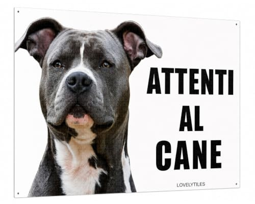 AMSTAFF attenti al cane mod 3 TARGA cartello IN METALLO (20X30)