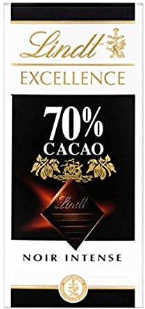 Lindt Chocolat noir. 70% cacao - La tablette de 100g