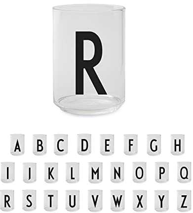 Design Letters Persönliches Trinkgläser (A-Z) 350 Ml | Ideal als Wassergläser, Longdrinkgläser, Eiskaffee Gläser | Dekorative Wassergläser | Spülmaschinenfest | Ideal Geschenke für frauen, männer