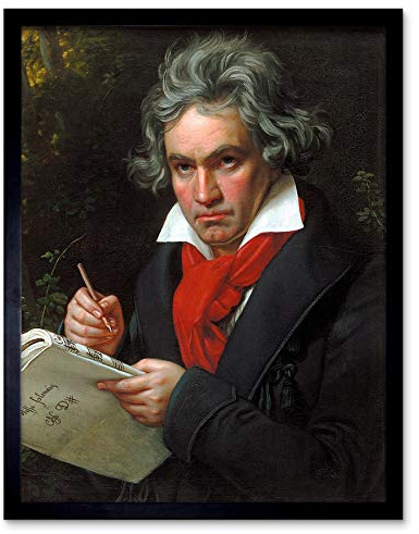 Wee Blue Coo Stieler Composer Ludwig Van Beethoven Art Print Framed Poster Wall Decor Kunstdruck Poster Wand-Dekor-12X16 Zoll