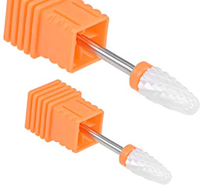 sourcing map 2pcs Ceramic Nail Drill Bits 3/32 Inch (XXC Double Extra Coarse) for Manicure Pedicure Cuticle Gel Nail Polish