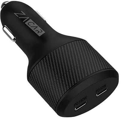 130 Watt 2-Fach USB-C Auto Ladegerät: Car Charger vom ZACAR mit 100W + 30W USB-C Power Delivery für 12V / 24V – PKW/LKW/Wohnmobil, lädt MacBook Samsung Huawei FCP SCP Apple iPhone iPad
