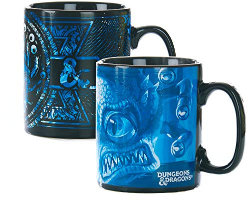 Dungeons and Dragons Heat Change Mug, D & D Oversized Mug and Sticker, 550ml