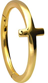PIERCINGLINE Chirurgenstahl Segmentring Clicker KREUZ Piercing Ring Septum Ohr Helix Farb & Größenauswahl