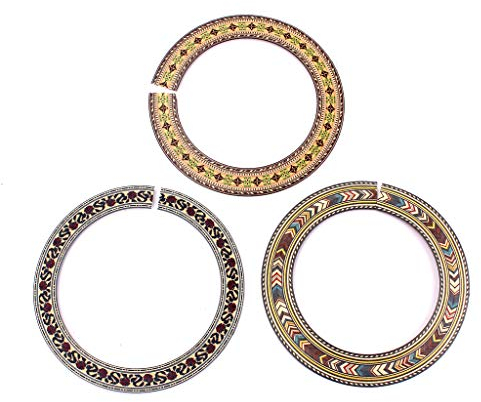 Alnicov Wood Akustische und klassische Gitarre Soundhole Rosette Inlay Gitarre Sound Hole Dekoration 3 Stück