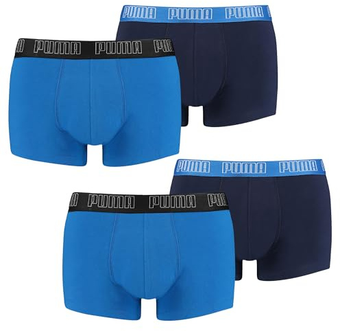 PUMA 4 er Pack Short Boxer Boxershorts Men Pant Unterwäsche kurz 100000884, Farbe:003 - True Blue, Bekleidungsgröße:L
